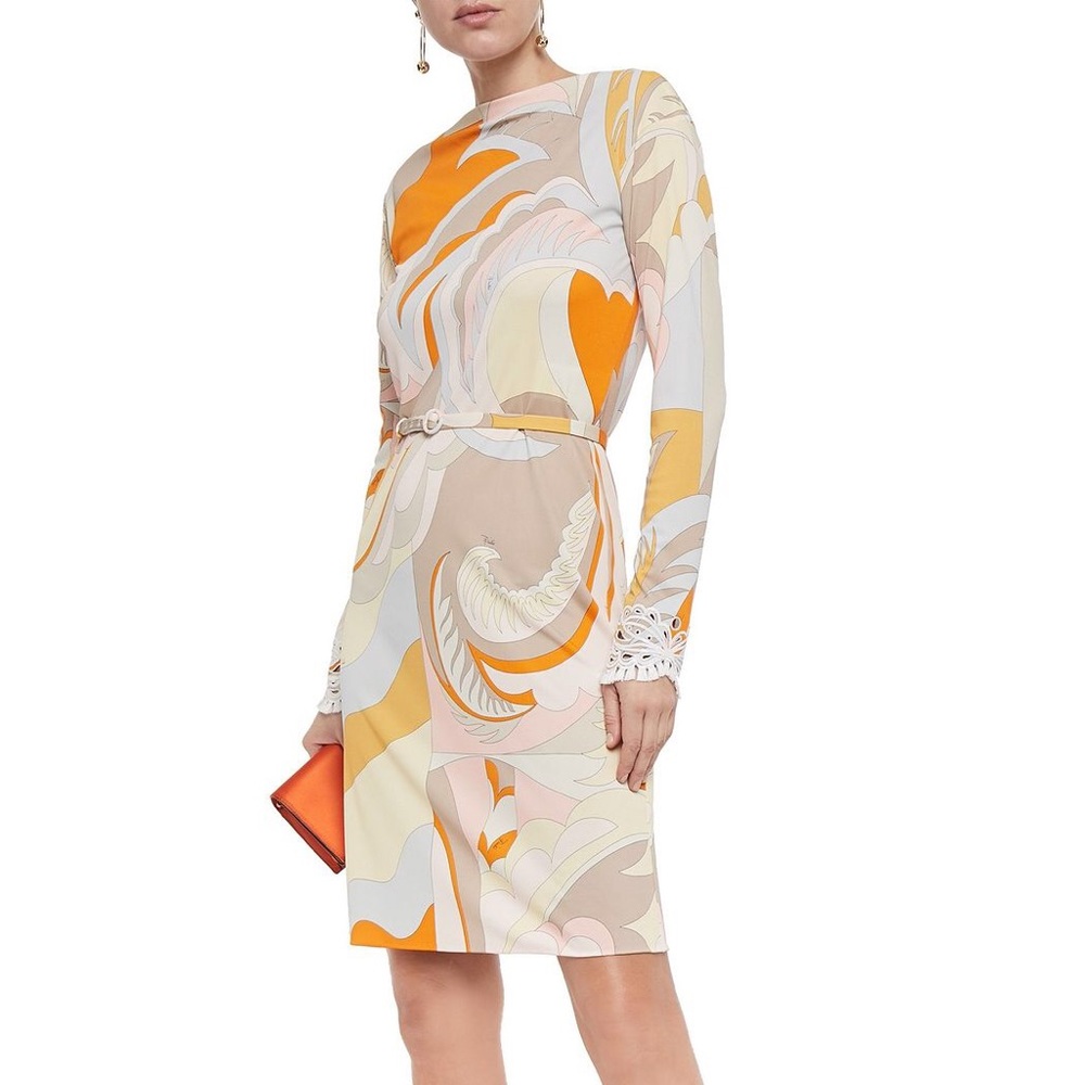 EMILIO PUCCI Marilyn Lace Trim Acapulco PrintDress